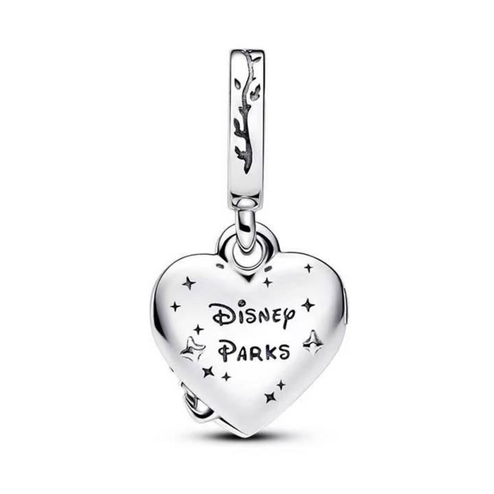 Jack and Sally Heart Dangle Charm featuring a heart-shaped silver charm with Disney Parks engraved.