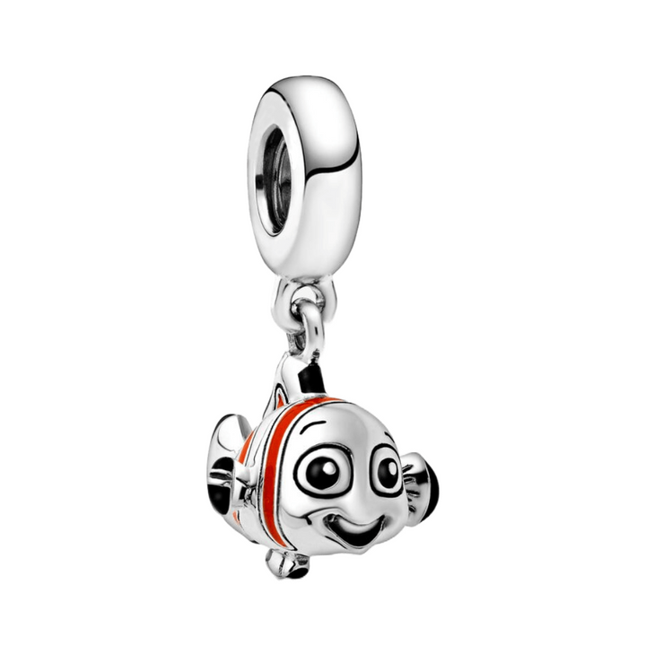 Finding Nemo Dangle Charm featuring a cheerful Nemo in sterling silver with vibrant enamel details.