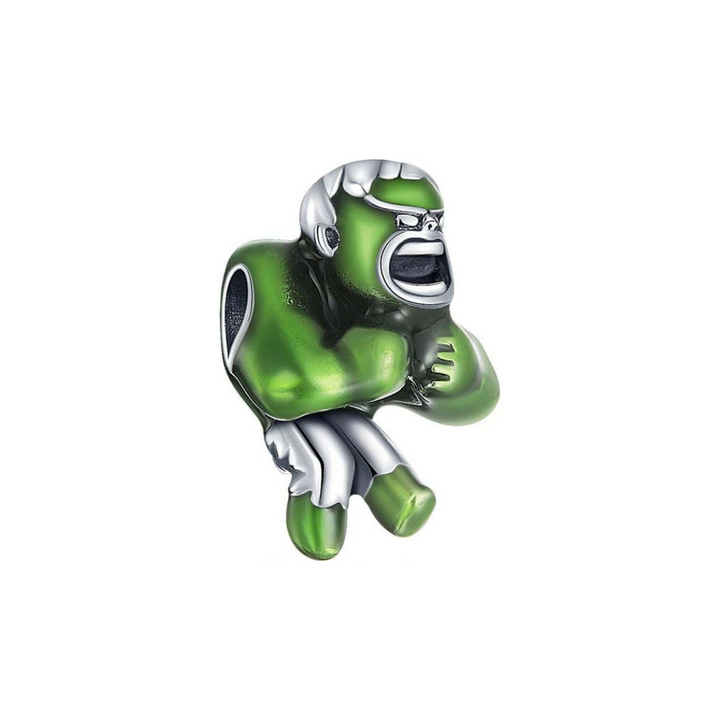 Marvel Hulk Charm depicting the iconic green character in a dynamic pose, showcasing vibrant colors and detailed design.