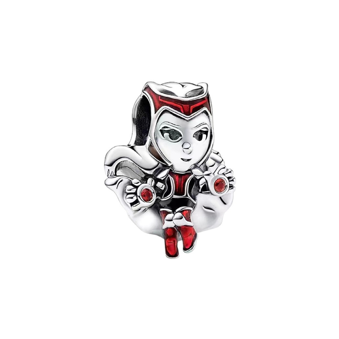 Marvel Scarlet Witch Charm featuring Wanda Maximoff in a red costume with magical effects.