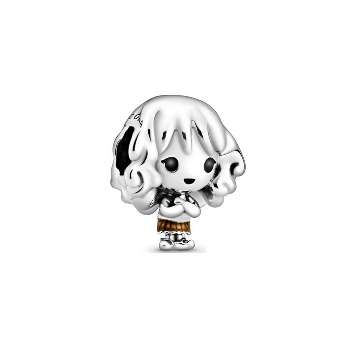 Harry Potter Hermione Granger Charm featuring a playful design of Hermione with bushy hair and school uniform.