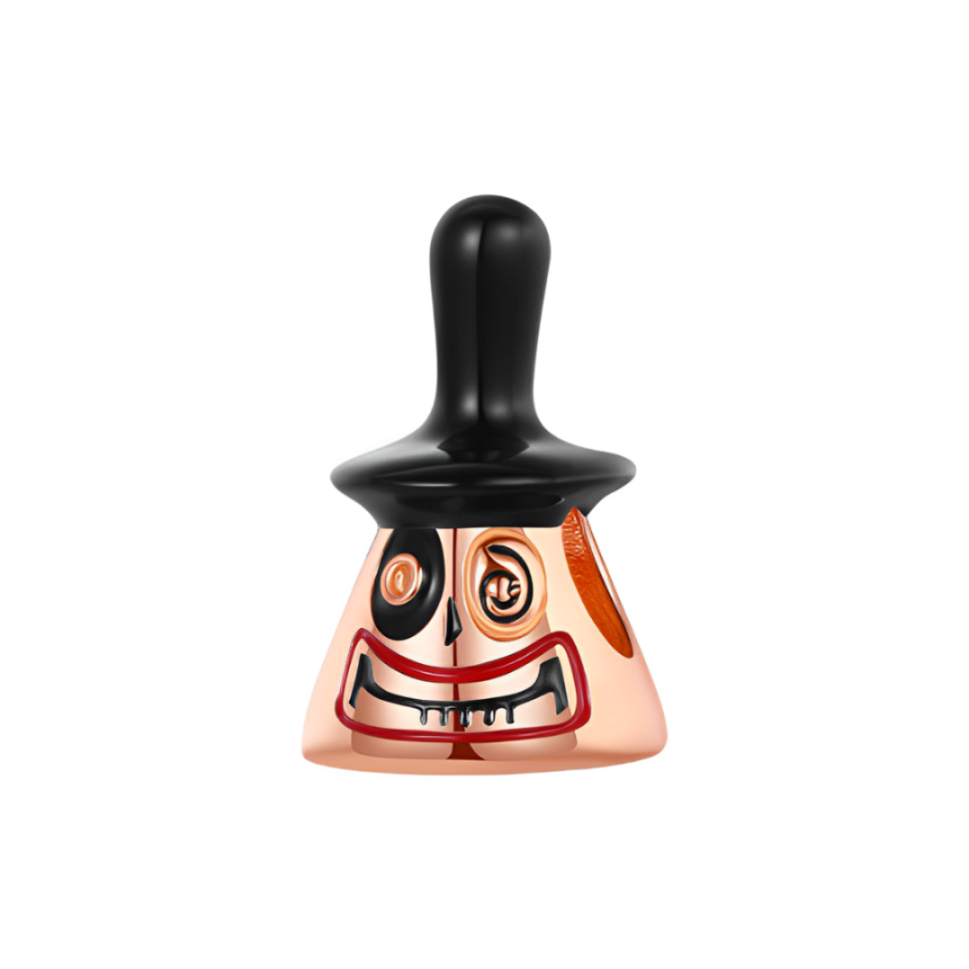 Disney The Nightmare Before Christmas Rose Gold Mayor Charm showcasing a whimsical design with a cheerful grin and frown.