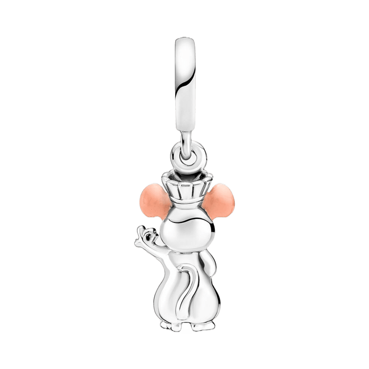 Disney Ratatouille Remy Dangle Charm showcasing Remy, the little chef, in detailed silver with pink ears.