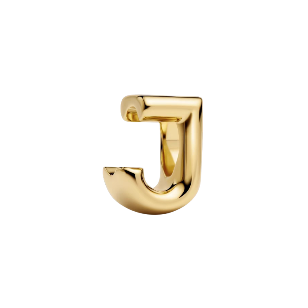 Gold Alphabet Charms A–Z, gold letter charm 'J', personalized jewelry for meaningful gifts.