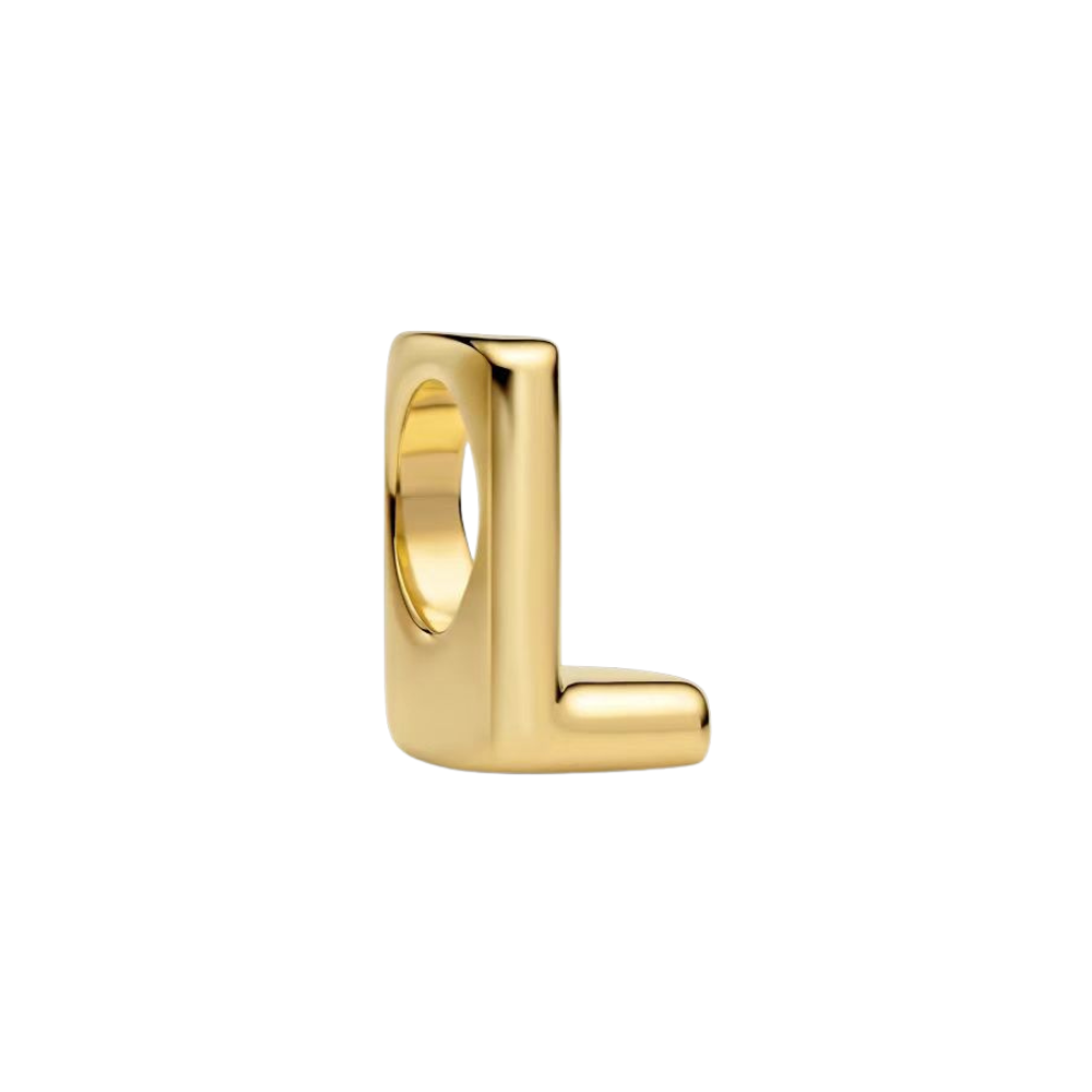 Gold Alphabet Charms A–Z stylish letter L charm for personalized jewelry gifts.