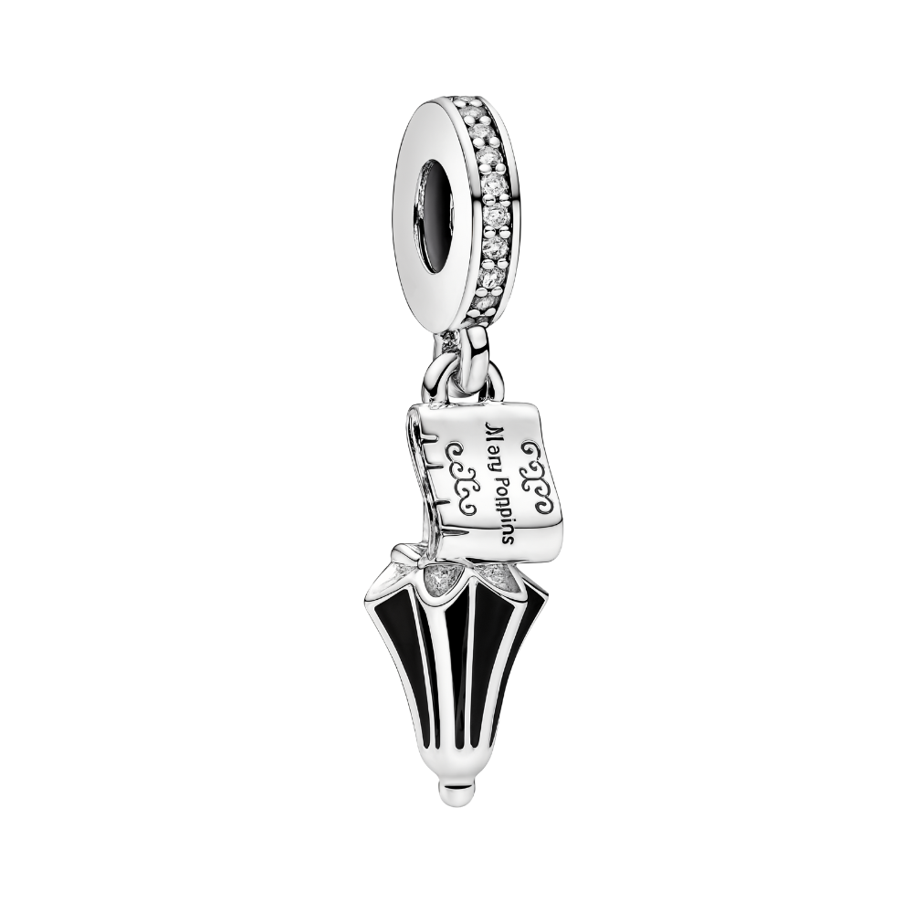 Disney Mary Poppins Umbrella Dangle Charm featuring a whimsical umbrella design and sparkling accents.