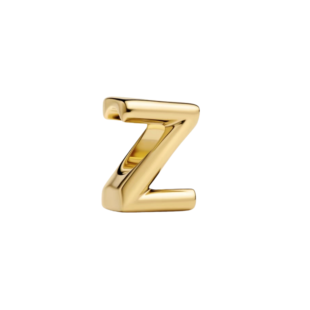 Gold Alphabet Charms A–Z, gold letter charm Z, personalized jewellery for meaningful gifts.