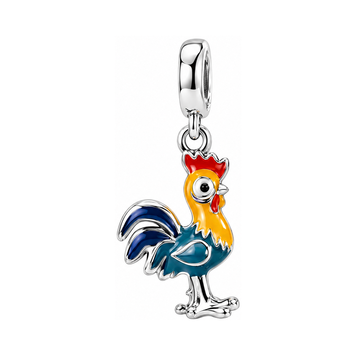 Disney Moana Heihei Dangle Charm featuring a colorful rooster design, perfect for charm bracelets.