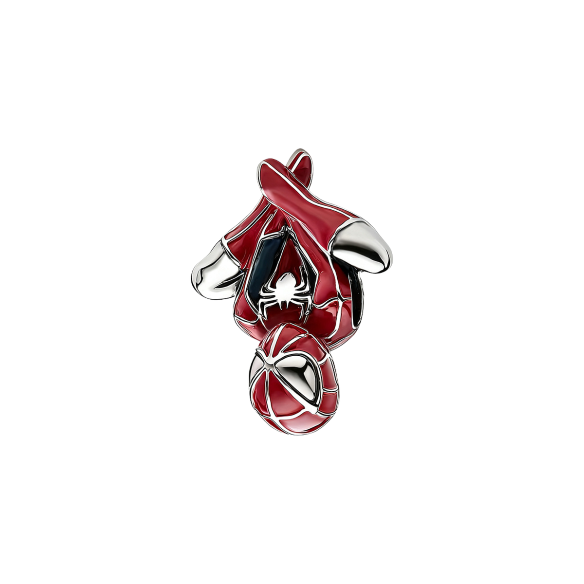 Marvel Spider-Man Climbing Charm displayed with red and black enamel, featuring the iconic spider emblem.