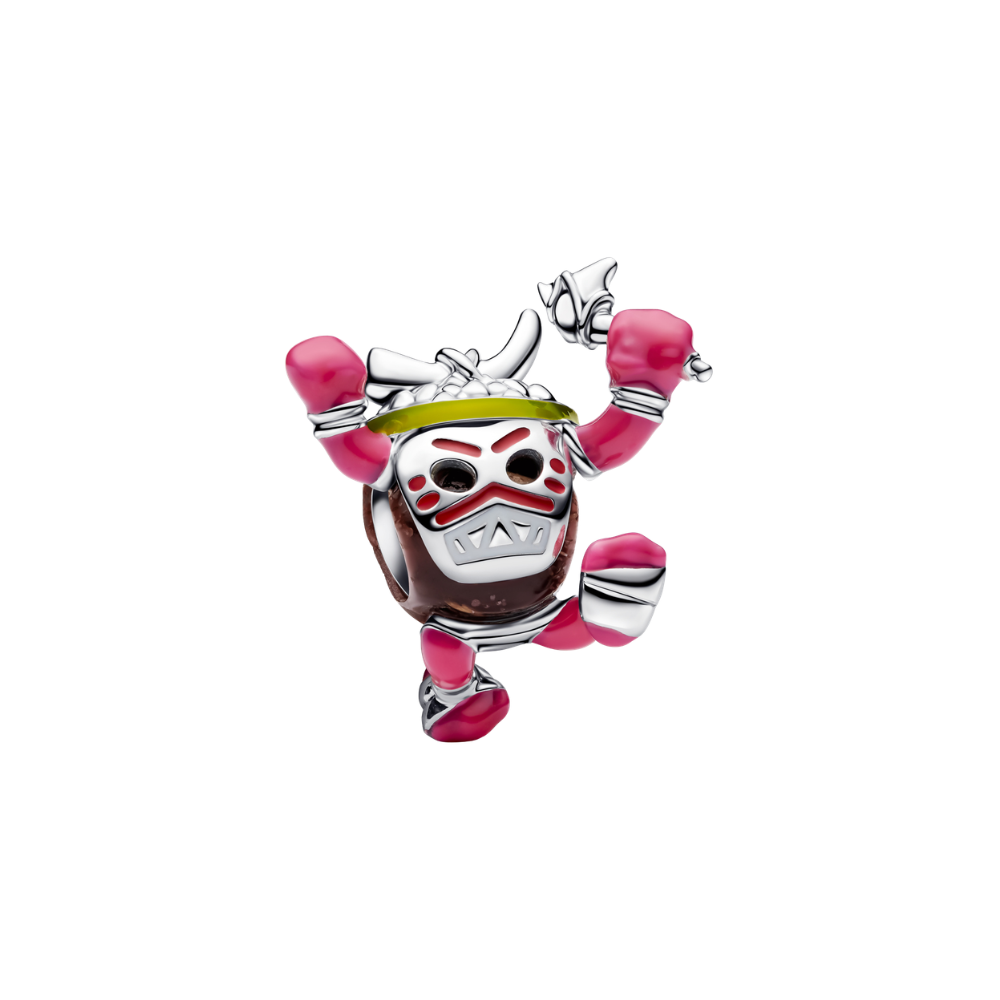 Disney Moana Kakmora Coconut Pirate Charm featuring a Kakamora warrior with pink limbs and coconut shell body.