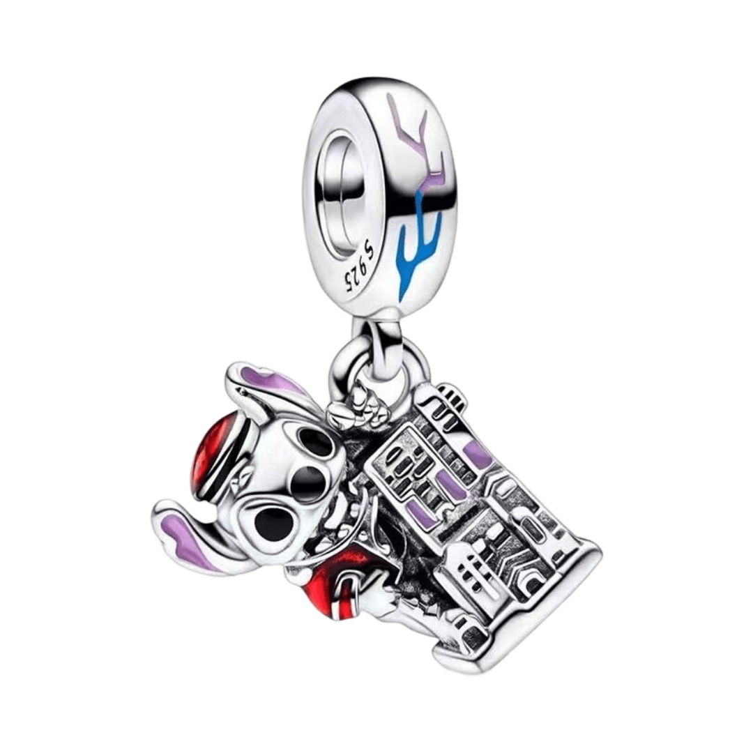 Lilo & Stitch Family Dangle Charm,925 Sterling Silver