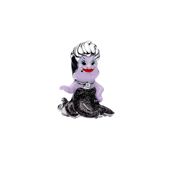 Disney Ursula Sea Witch Charm featuring striking lavender skin and black tentacle gown, inspired by The Little Mermaid.