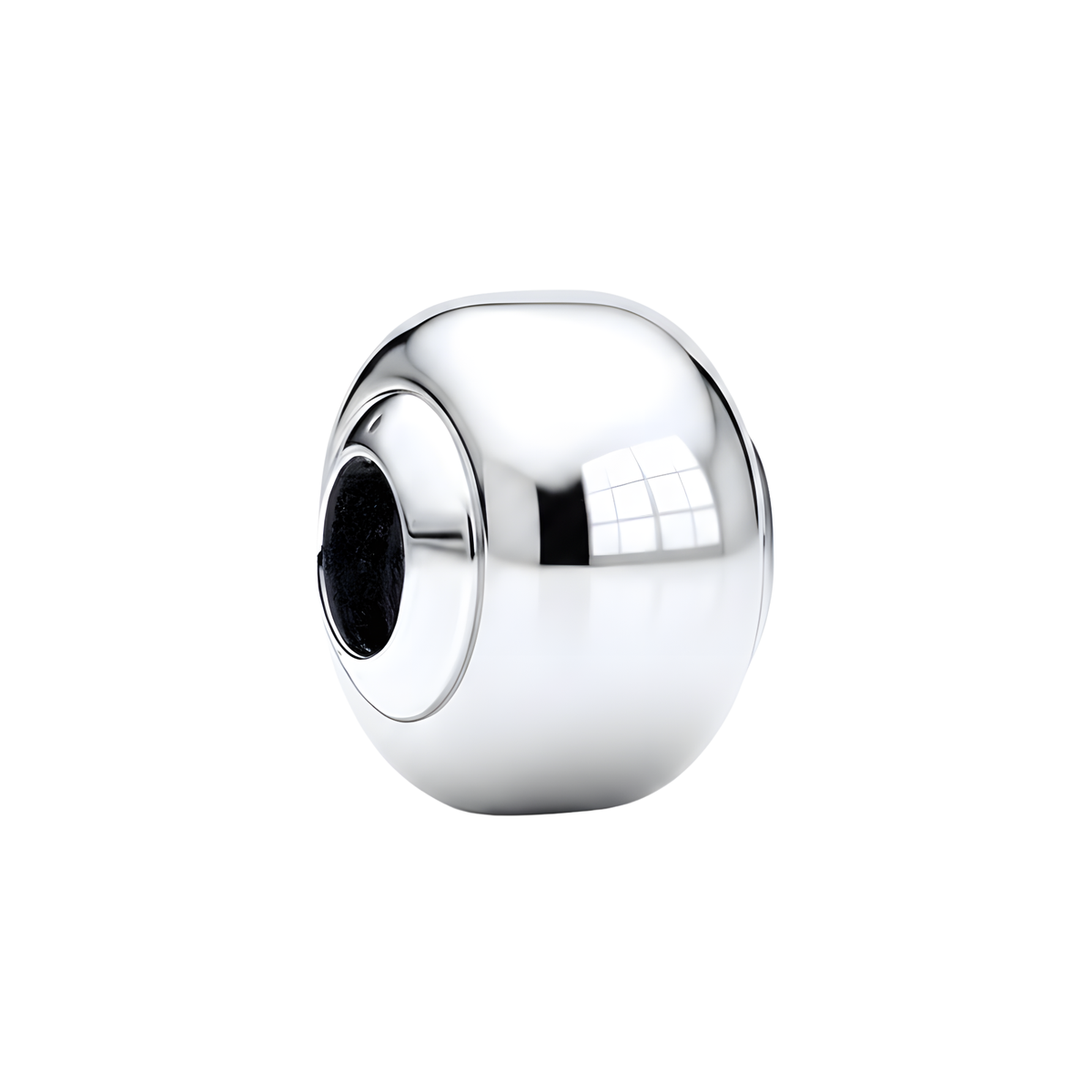 White Murano Glass Charm in smooth, glossy finish, perfect for enhancing any bracelet.