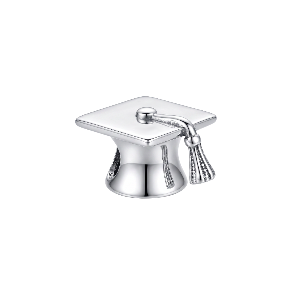 Classic Graduation Cap Charm ( discontinued ) silver charm symbolizing achievement and education.
