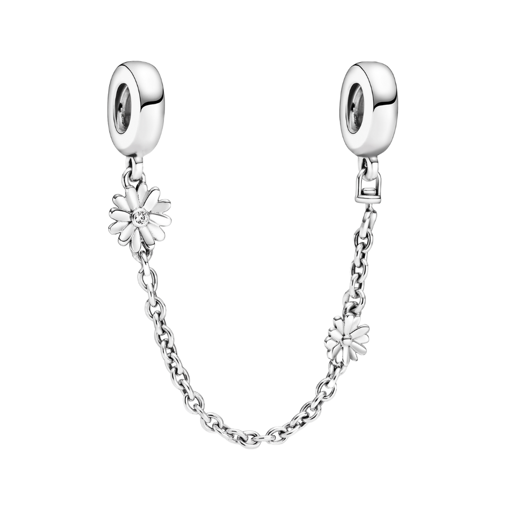 Charm de cadena de seguridad con flor de margarita