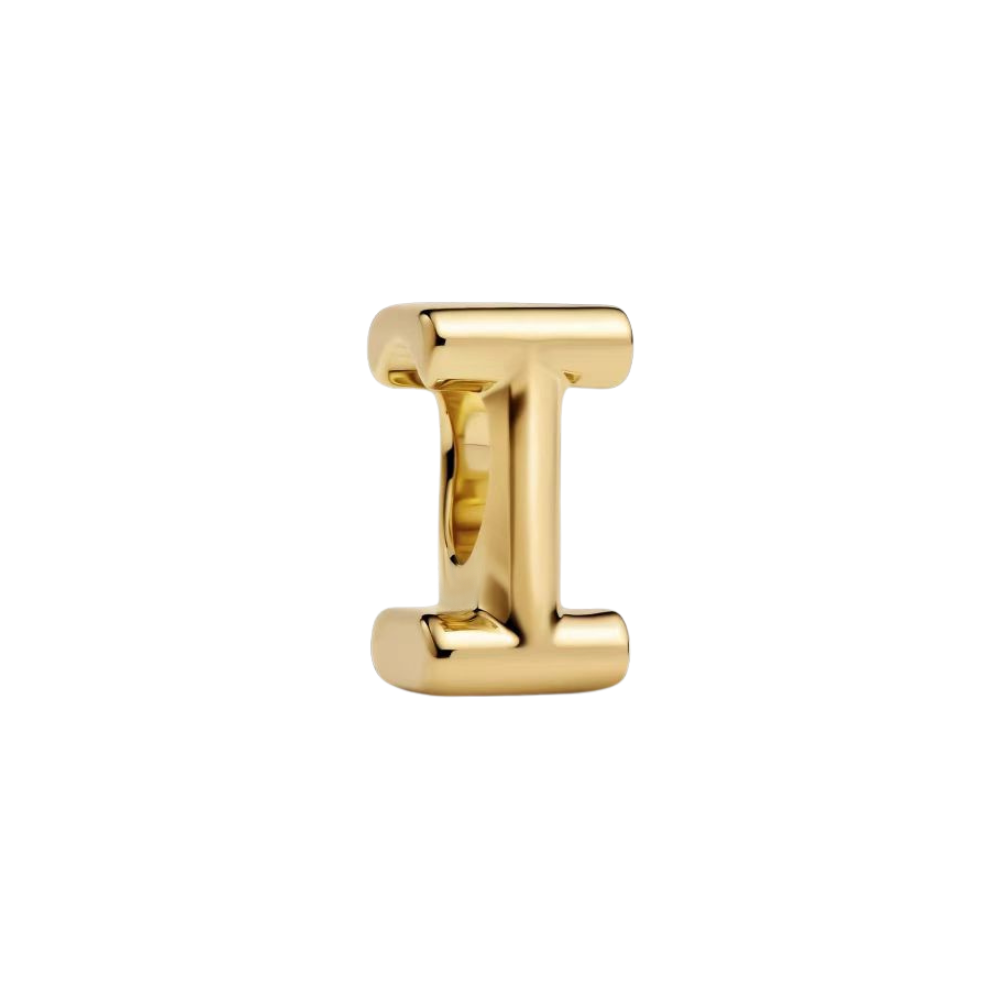 Gold Alphabet Charms A–Z, gold letter charm 'I', personalized jewelry, thoughtful gift for initials
