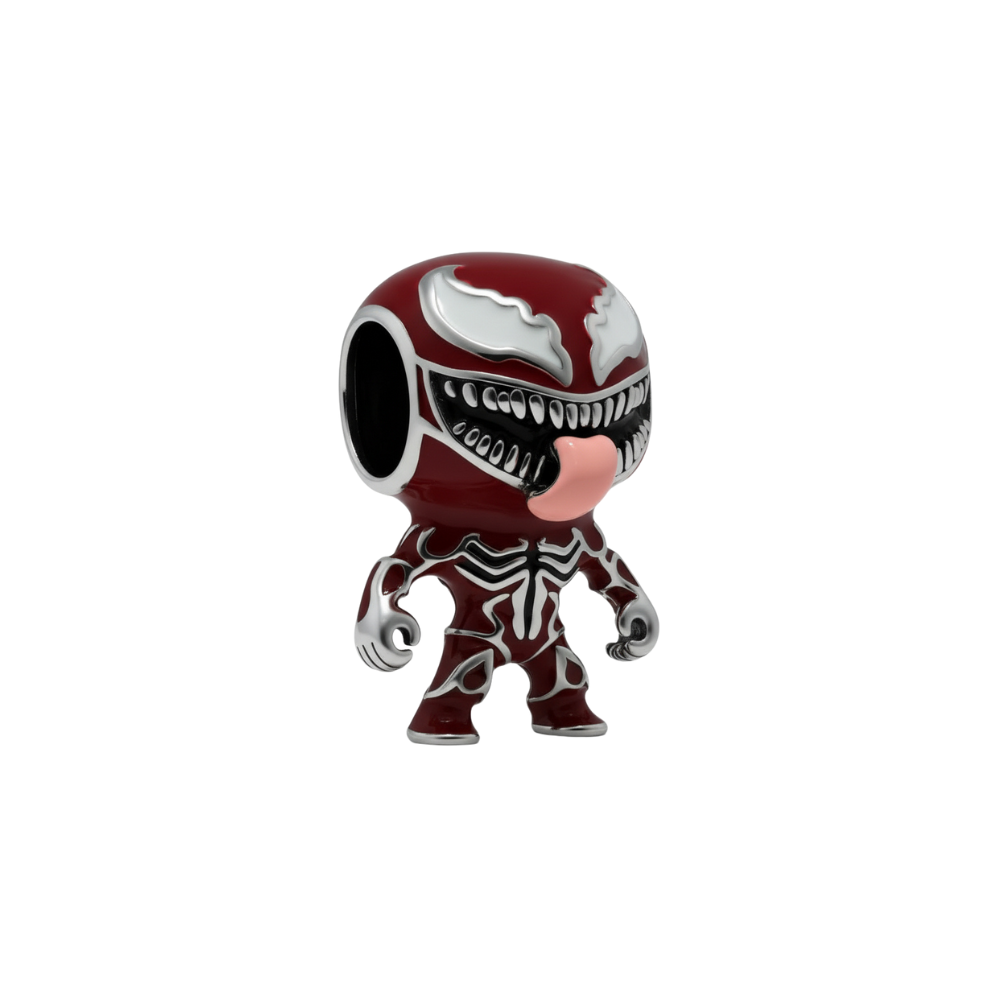 Marvel Carnage Symbiote Charm in bold red design, showcasing iconic features and chaotic personality.