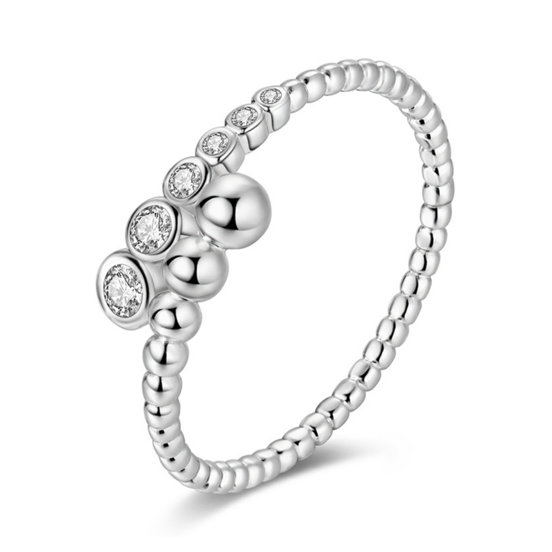 Beaded Sparkle Open Ring ( DISCONTINUED) featuring elegant beaded design and sparkling accents.