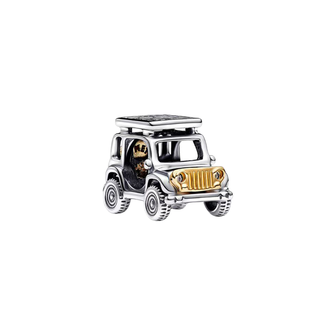 Born Off Road 4x4 Adventure Charm with silver body and gold grille.