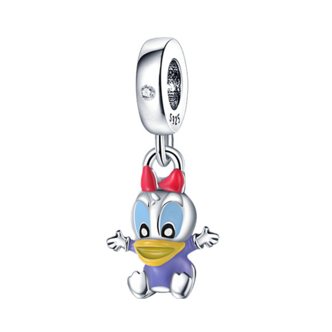 Disney Baby Daisy Duck Dangle Charm, adorable baby character charm for Disney jewelry collection.