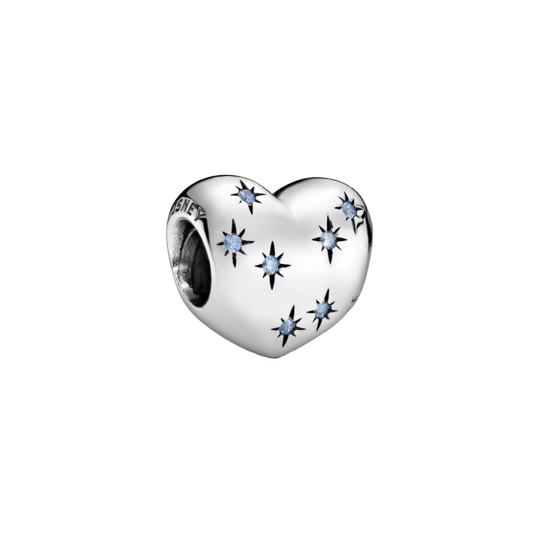 Disney Cinderella Dream Heart Charm with blue stones and star motifs, representing dreams and hope.