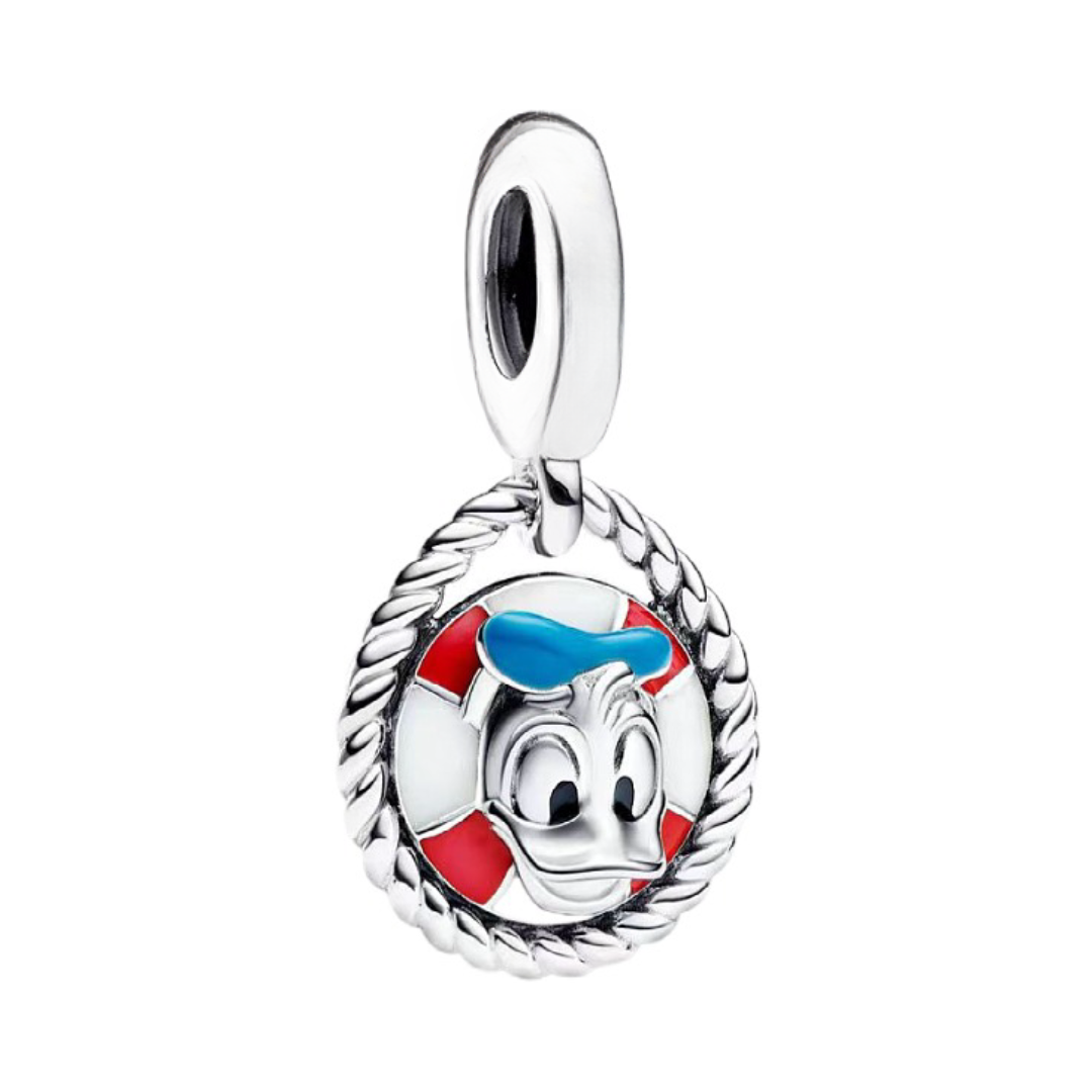 Disney Donald Duck Captain Dangle Charm, nautical-themed jewelry featuring Donald Duck's playful design.