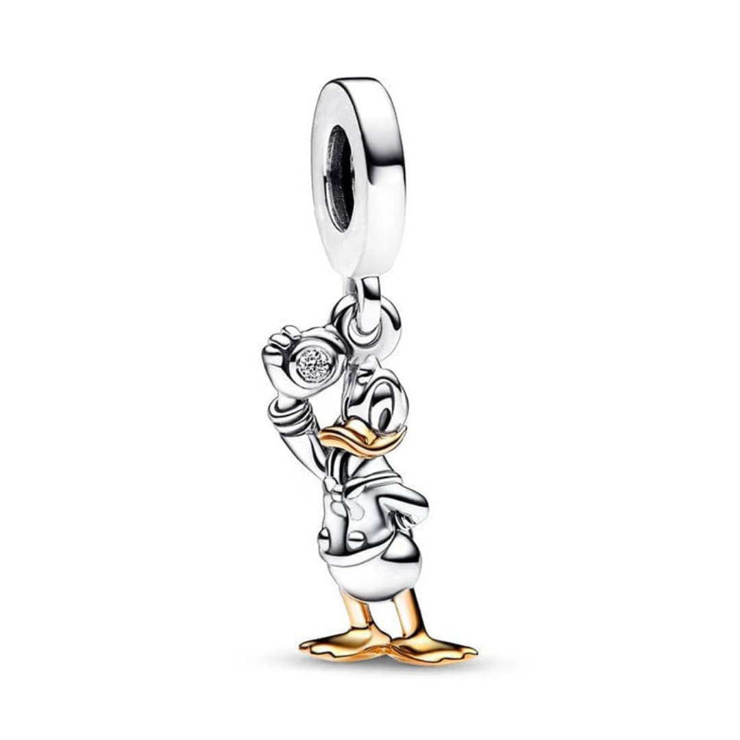 Disney Donald Duck Sparkling Dangle Charm featuring a playful design of Donald Duck with a sparkling detail.