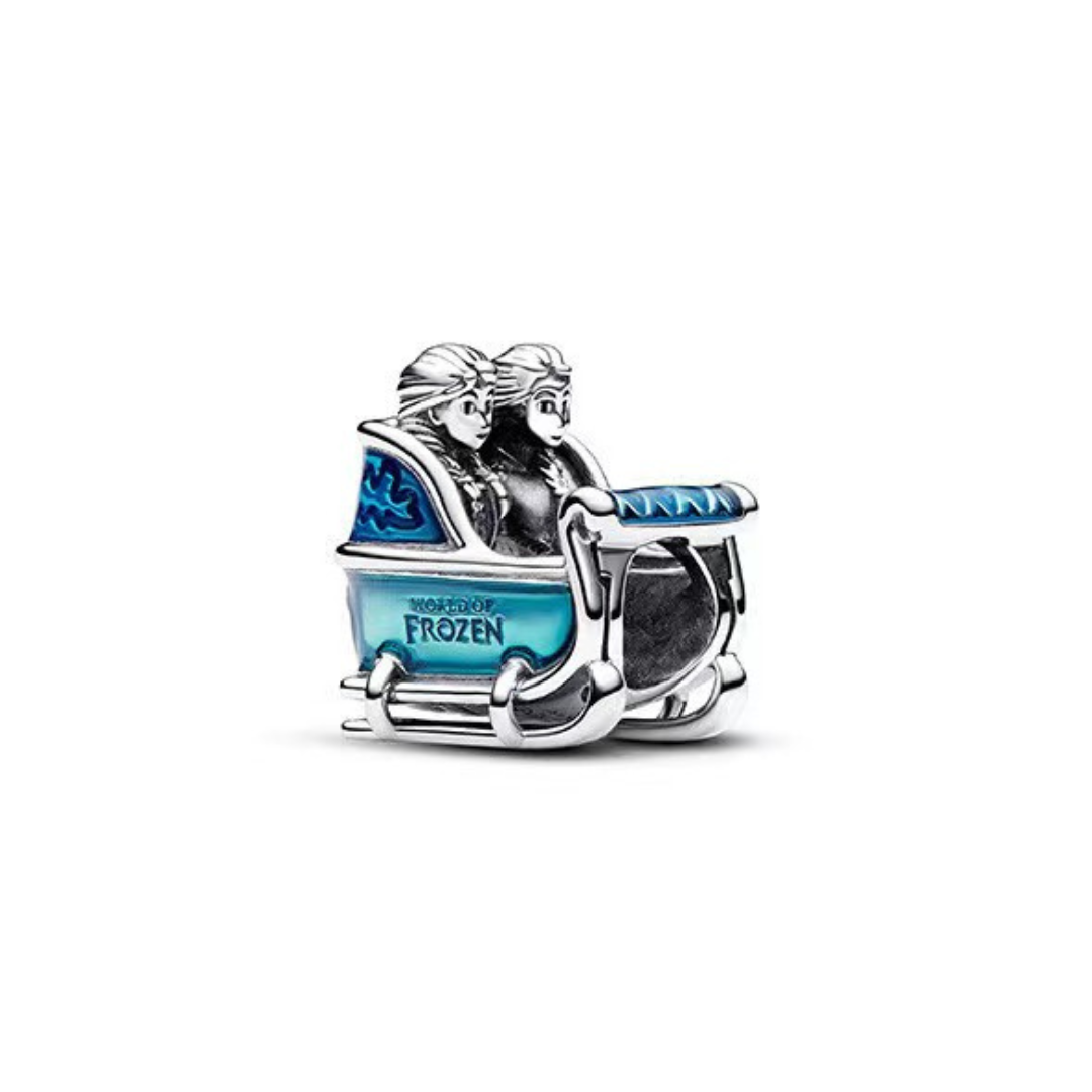 Disney Frozen Elsa and Anna Sleigh Charm featuring a charming sleigh design with Elsa and Anna.