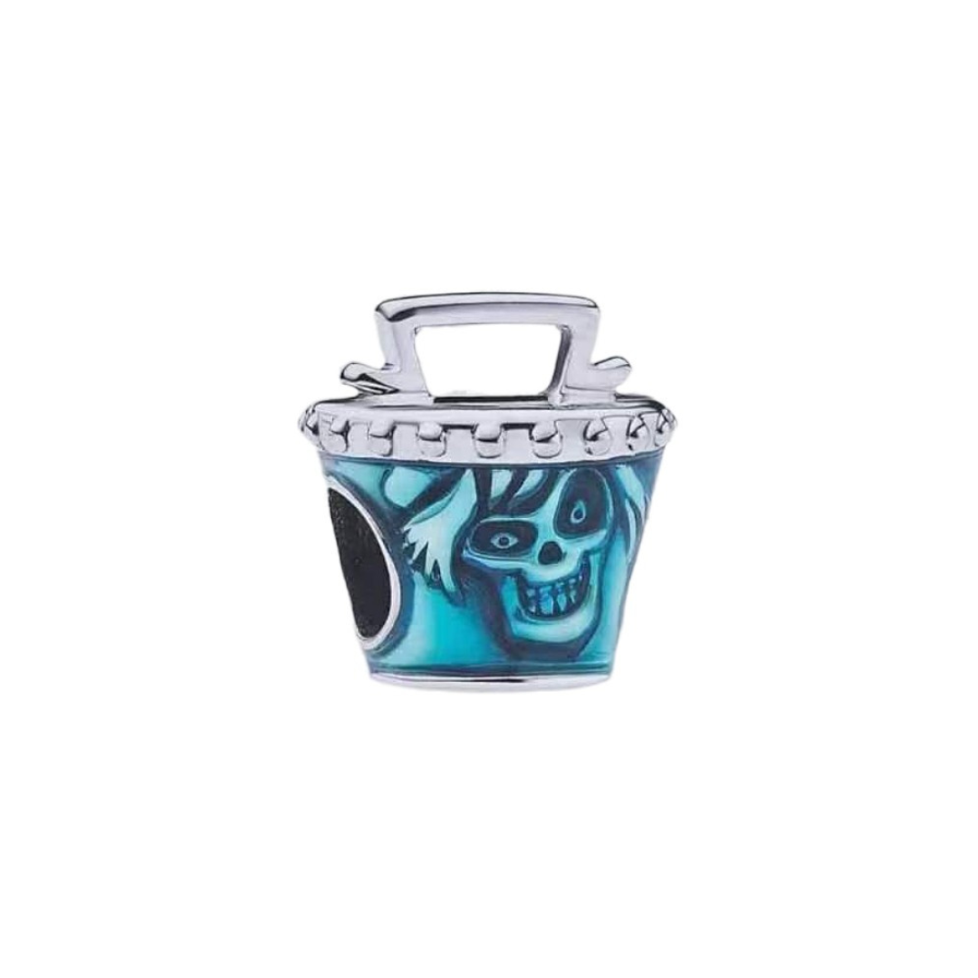 Disney Haunted Mansion Hatbox Ghost Charm featuring a spooky design with a ghostly face.