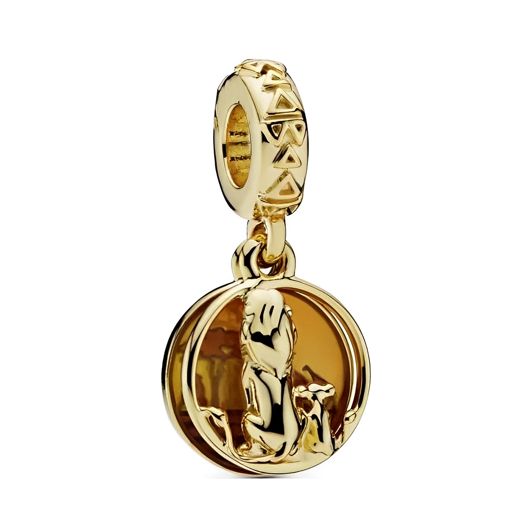 Disney The Lion King Sunset Simba and Mufasa Dangle Charm showcasing Simba in a golden finish.