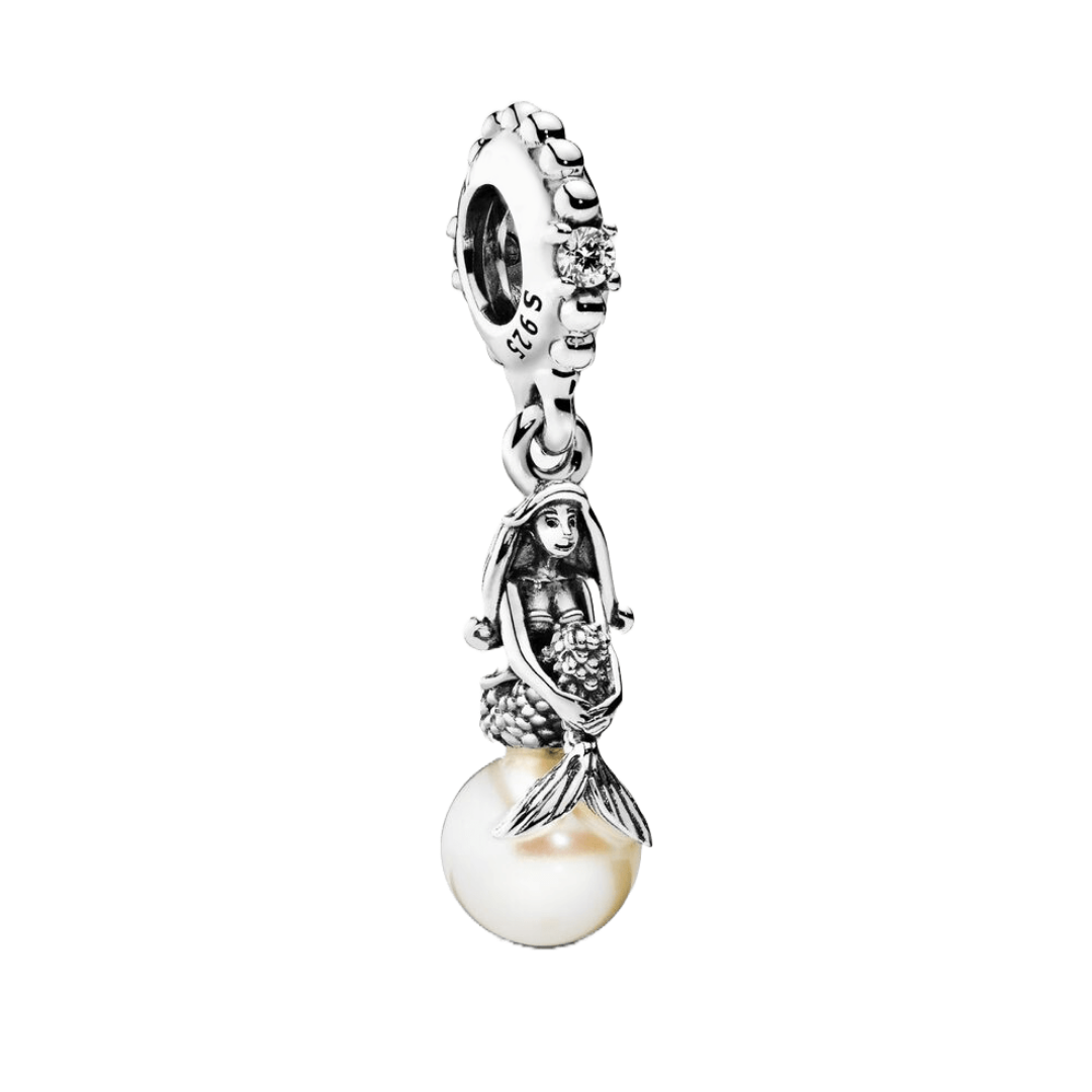 Disney The Little Mermaid Ariel Pearl Dangle Charm featuring Ariel and a pearl, ideal for charm bracelets.