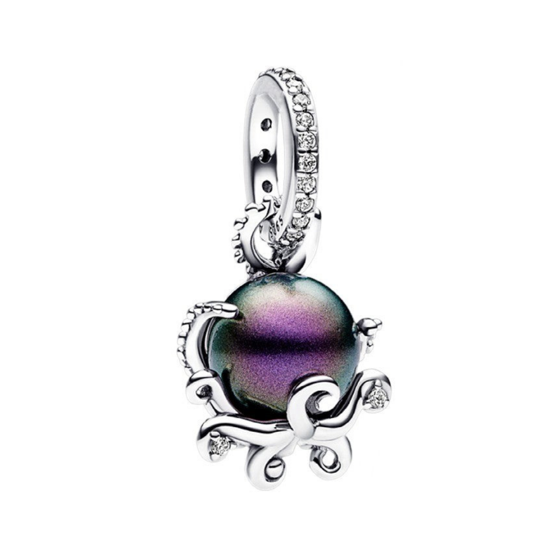 Disney The Little Mermaid Ursula Sparkling Pendant with iridescent orb and silver tentacles, accented with crystals.