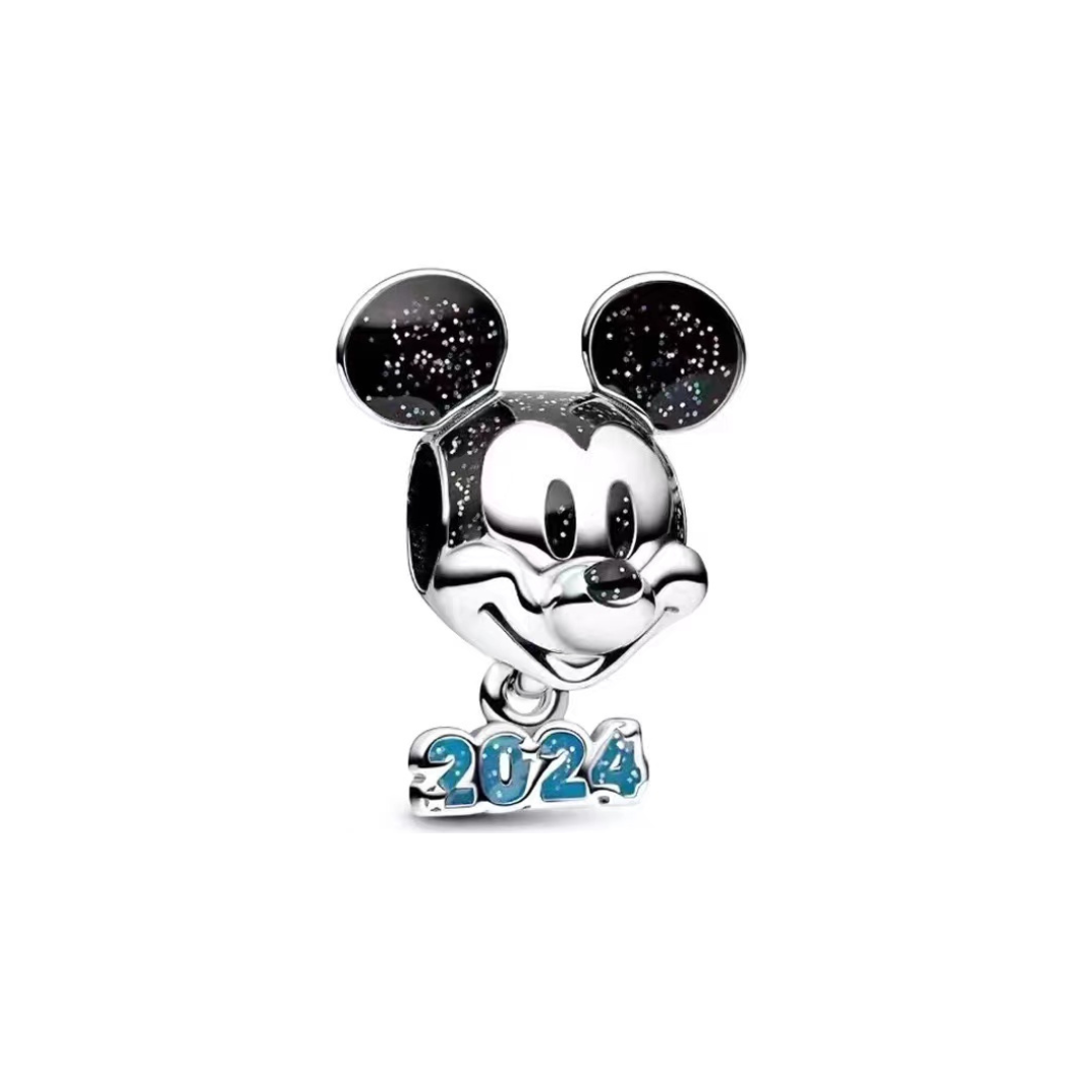 Disney Mickey Mouse 2024 Dangle Charm (DISCONTINUED) featuring Mickey Mouse with 2024 charm in vibrant colors.
