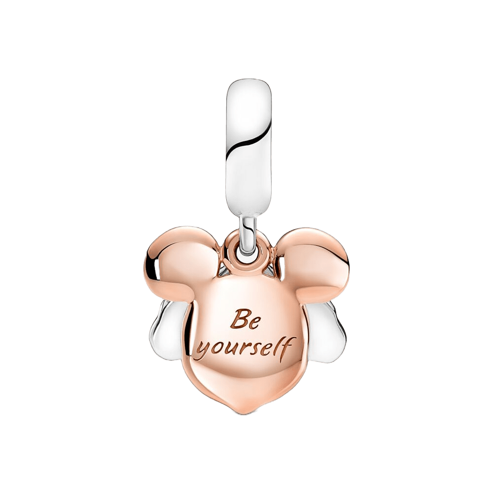 Disney Mickey Mouse Double Dangle Charm featuring a heartfelt 'Be yourself' design.