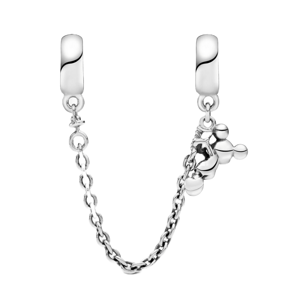 Disney Mickey Mouse Climbing Safety Chain featuring Mickey charm and silver chain, perfect for Disney lovers.