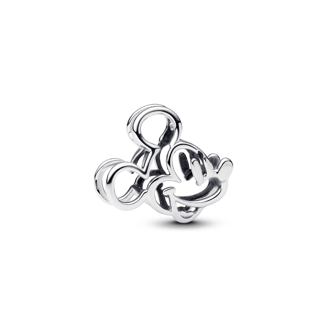 Disney Mickey Mouse Openwork Charm in sleek design celebrating classic Disney magic.