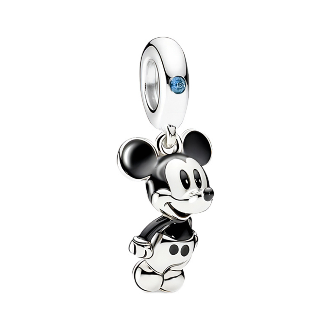 Disney Mickey Mouse Playful Dangle Charm featuring a cheerful Mickey design for fans of Disney jewelry.