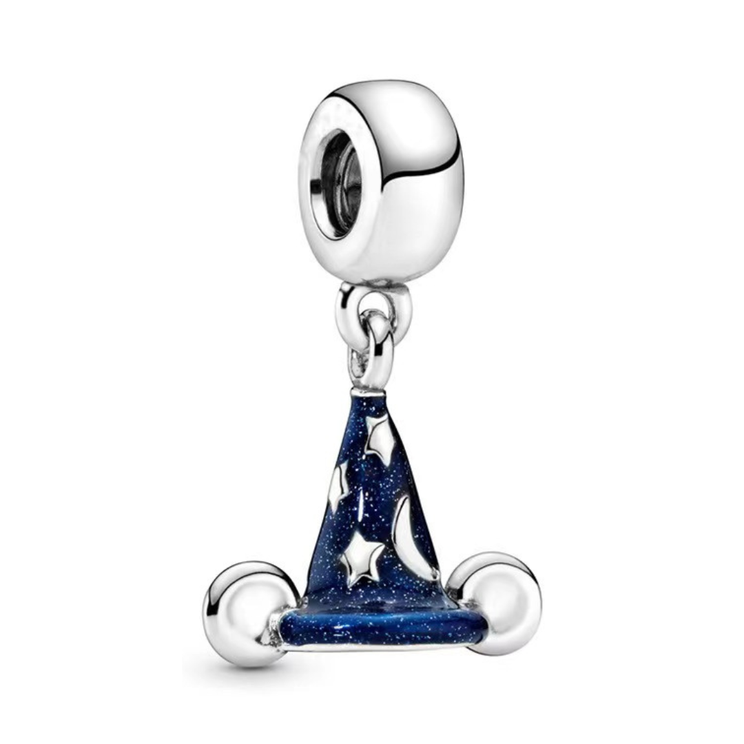 Disney Mickey Mouse Sorcerers Hat Dangle Charm (DISCONTINUED) featuring blue and silver detailing.