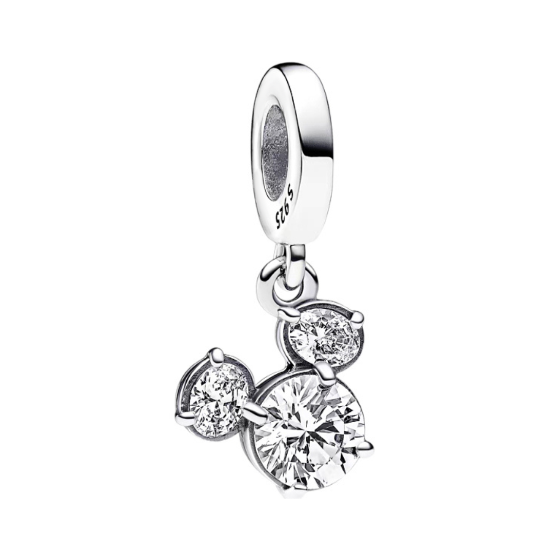 Disney Mickey Mouse Sparkle Dangle Charm showcasing crystal detail and elegant design.