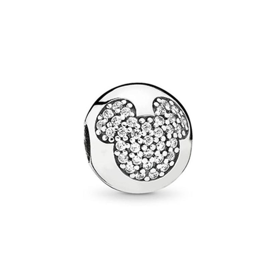 Disney Mickey Mouse Sparkling Clip Charm with shimmering rhinestones in an iconic design.