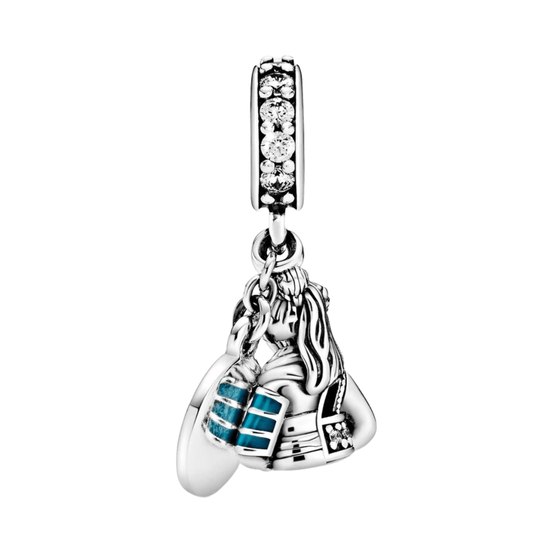 Disney Mulan Be Strong Dangle Charm featuring Mulan in armor with a shimmering upper charm.