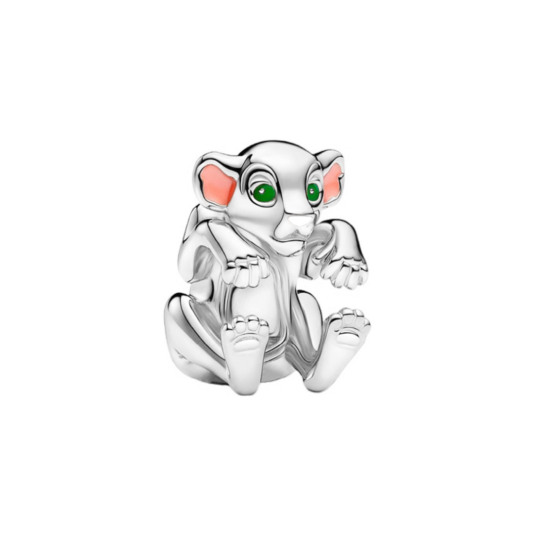 Disney The Lion King Hugger Nala Charm featuring a cute silver Nala character with green eyes.