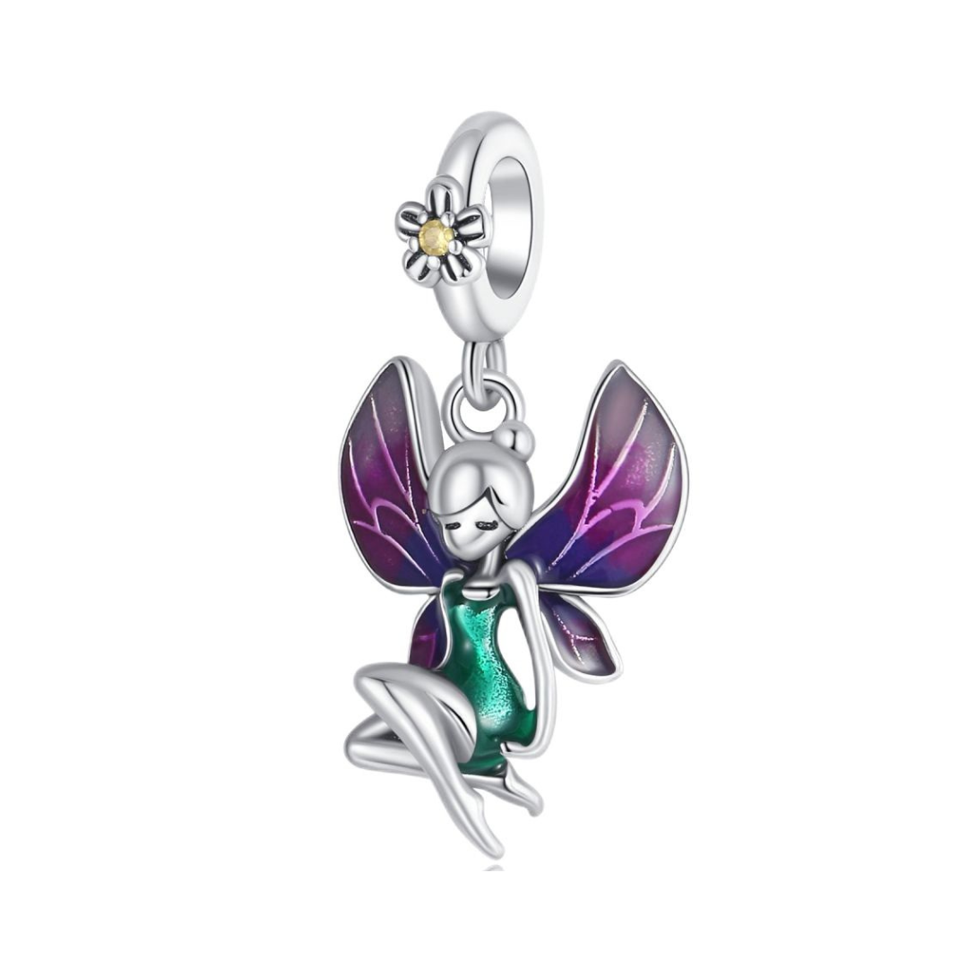 Disney Tinker Bell Fairy Dangle Charm featuring colorful wings and whimsical design.