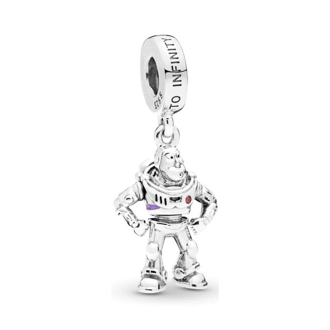 Disney Toy Story Buzz Lightyear Dangle Charm featuring Buzz Lightyear in heroic pose with charm details.