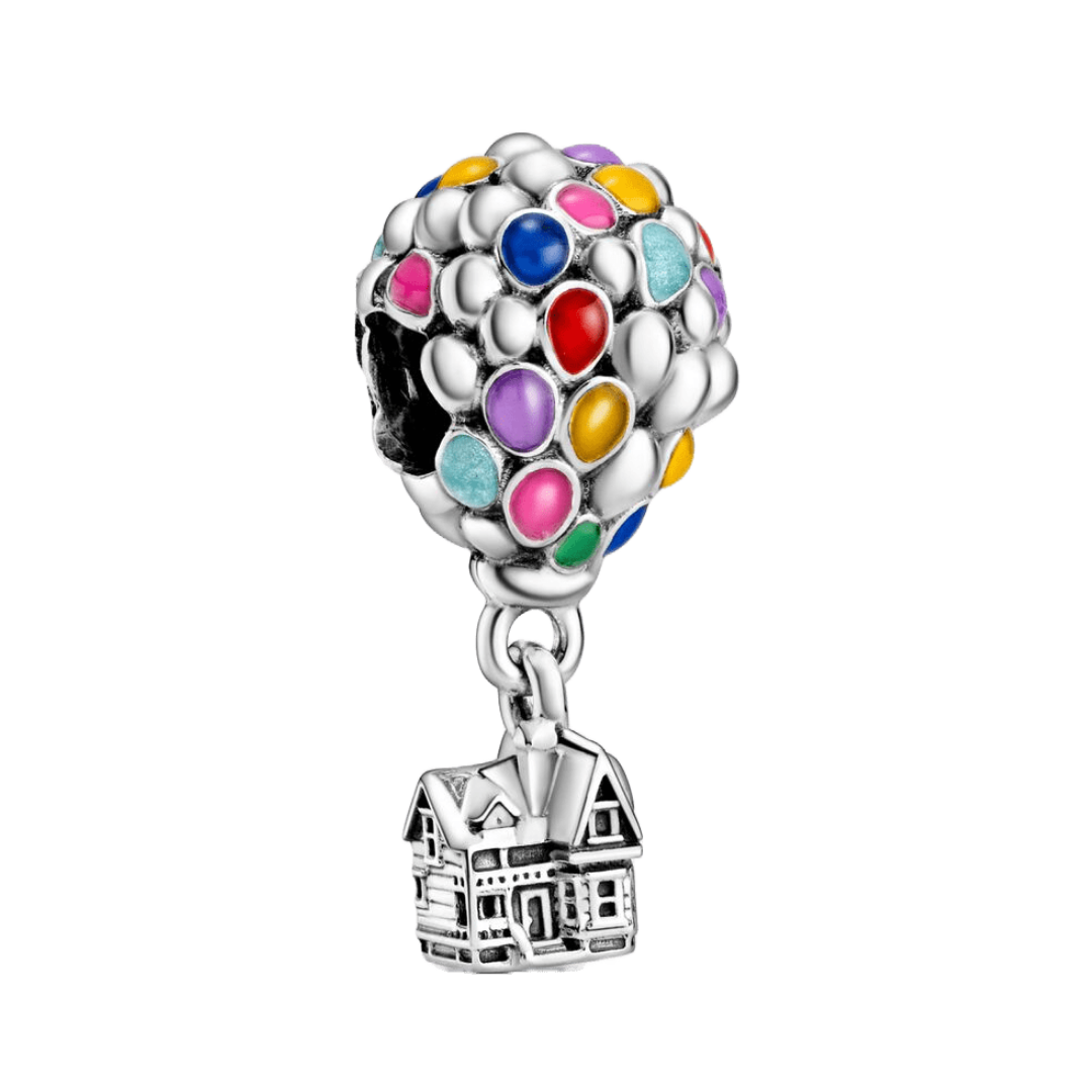 Disney UP Balloon House Dangle Charm featuring colorful balloons and a miniature house.