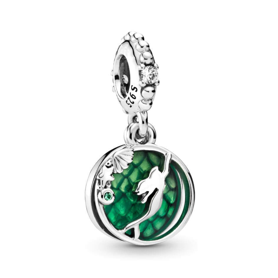 Emerald Green Mermaid Dangle Charm featuring ocean-inspired design and rich emerald tones.