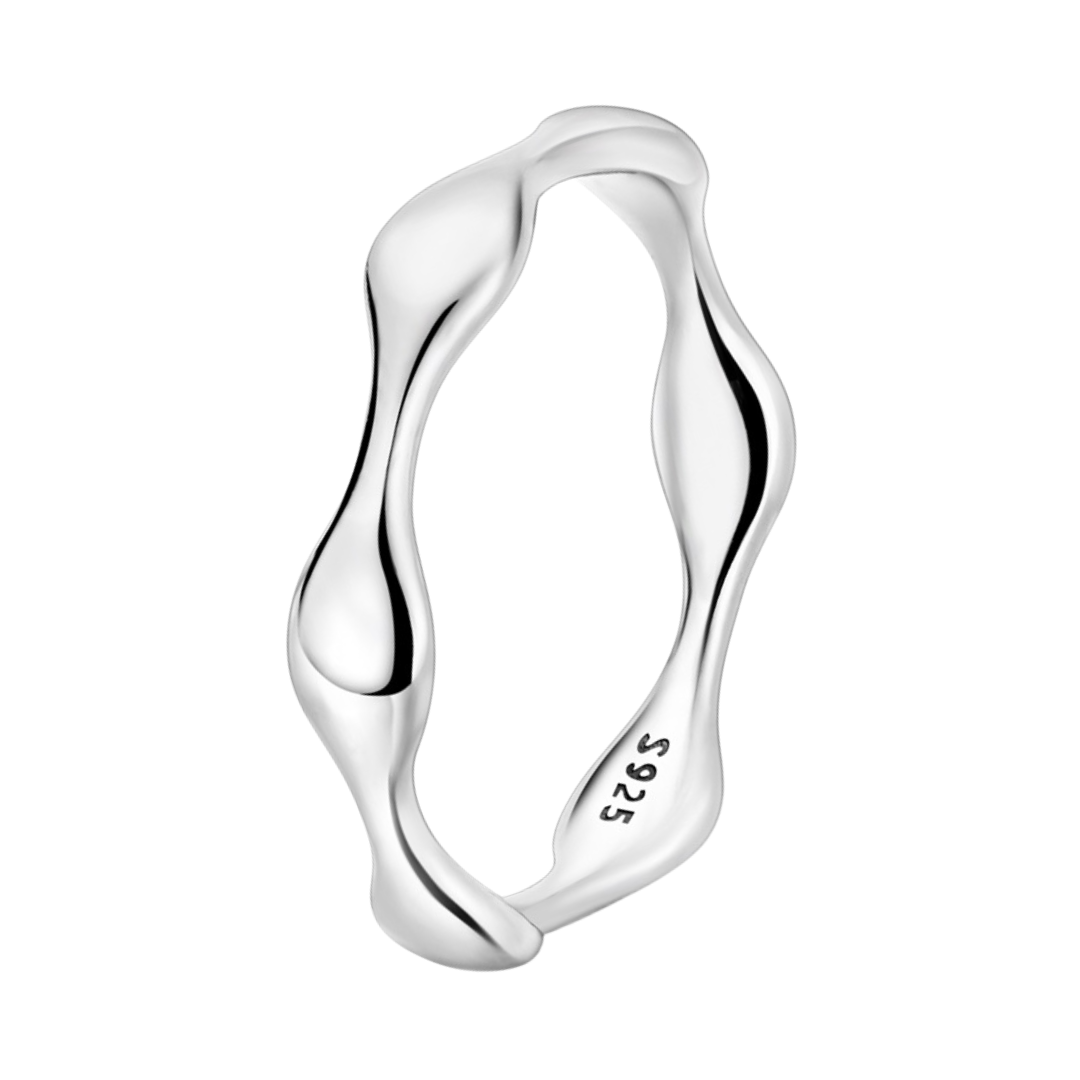 Fluid Wave Ring ( Discontinued) - elegant silver sculptural jewellery featuring a unique wavy design.