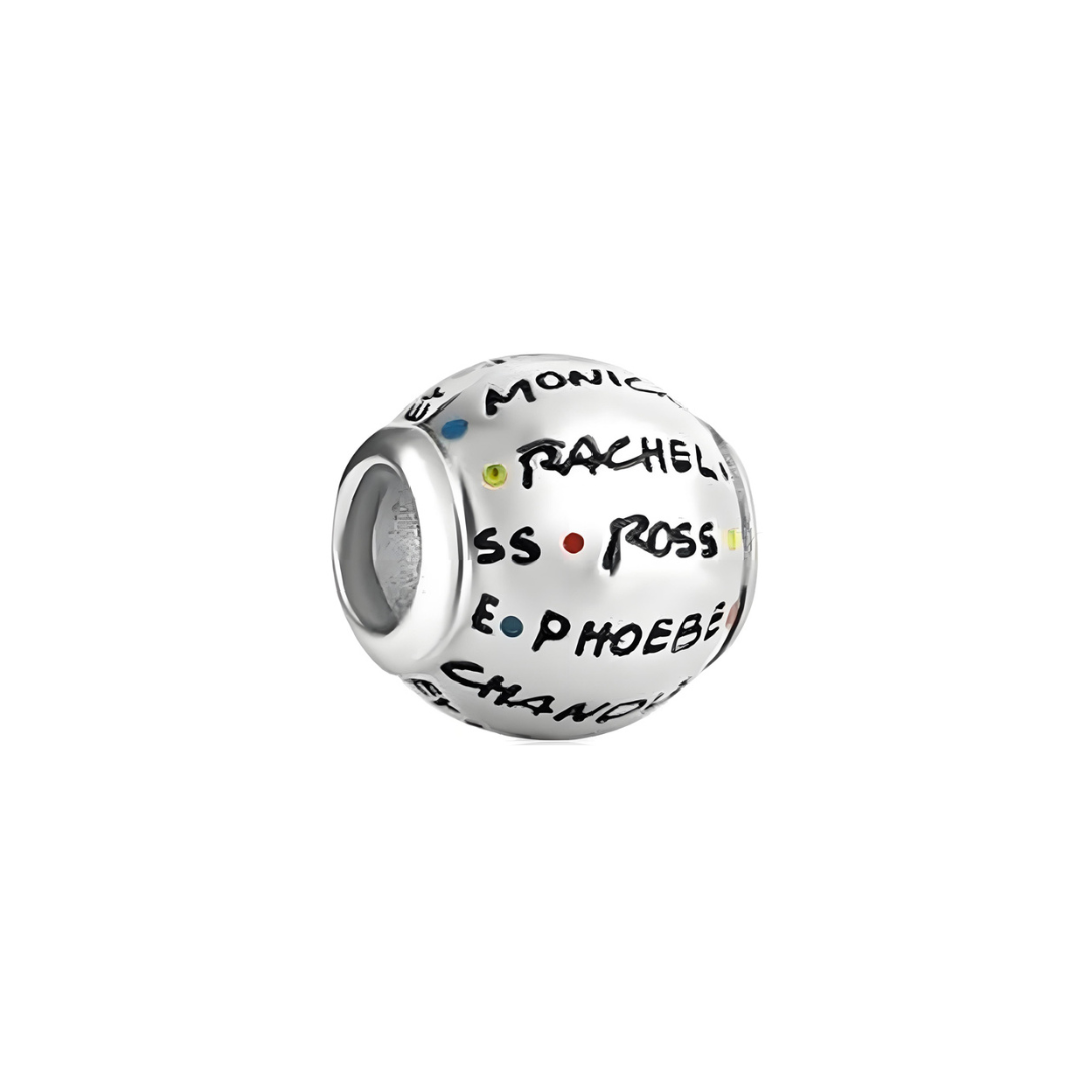 Friends Cast Names Charm featuring names of iconic characters from the show, a perfect nostalgic gift.