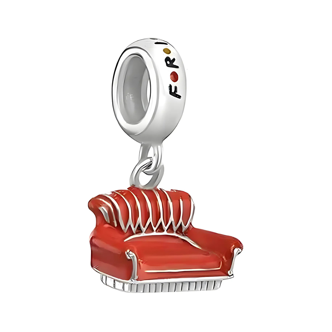 Friends Central Perk Couch Dangle Charm featuring a iconic red sofa design for Friends fans.