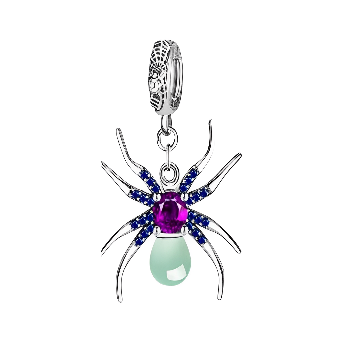 Glow in the Dark Spider Pendant ( Discontinued ) featuring a jewel-encrusted spider design.